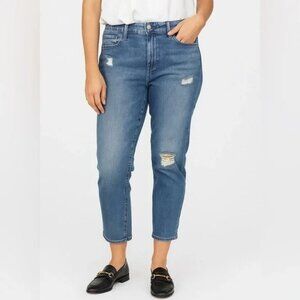 NWT Liverpool Womens Plus Size 18W Cropped Boyfriend Jeans Distressed